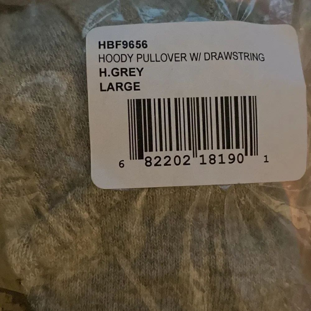 NWT Hooded Pullover Drawstring Waist Size L Gray - Picture 3 of 4